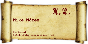 Mike Mózes névjegykártya